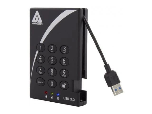 A25-3PL256-S8000F - Apricorn 8TB Fips Validated Aegis Ext Padlock USB SSD