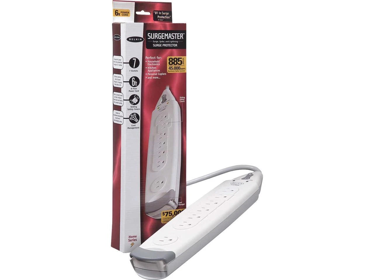 F9H700-06 - Belkin 6 Feet 7 Outlets 885 joules Home Series SurgeMaster