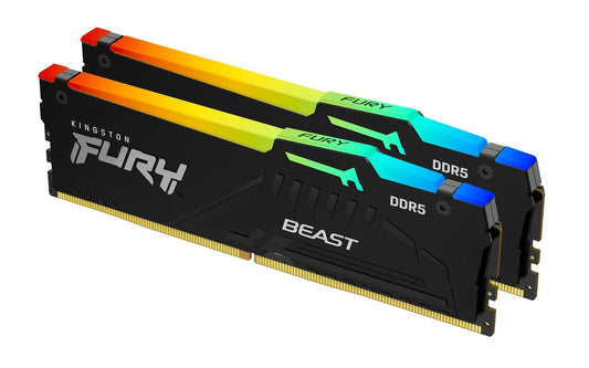 KF560C30BBEAK2-32 - Kingston Fury Beast RGB 32GB 2x16GB 6000MT/s DDR5 CL30 Desktop Memory AMD