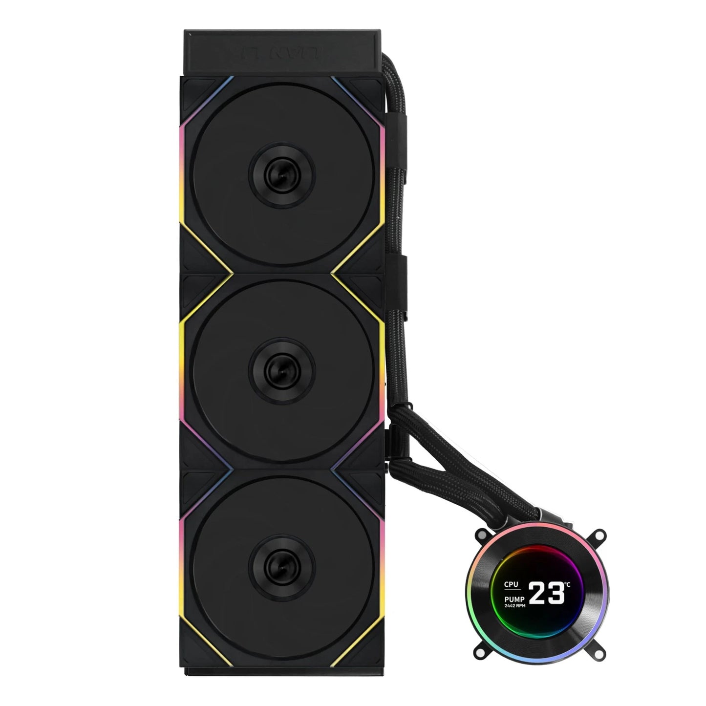 HS2LCD36TB - Lian Li HydroShift II 360 TL RGB Liquid CPU Cooler 360mm AIO 3X 120 RGB Fans