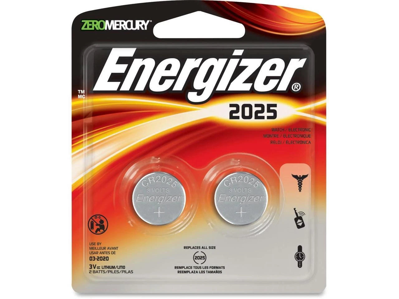 2025BP2CT - Energizer 2025 3V Watch/Electronic Batteries