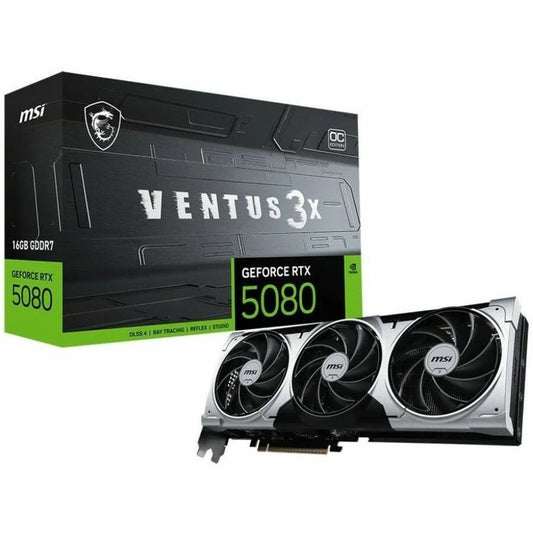 G508016V3CP - MSI RTX 5080 16G VENTUS 3X OC PLUS 16GB GDDR7 Graphics Card