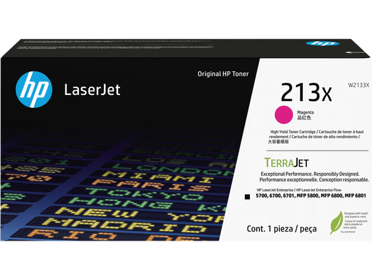W2133X - HP 213X TerraJet High Yield LaserJet Toner Cartridge Magenta