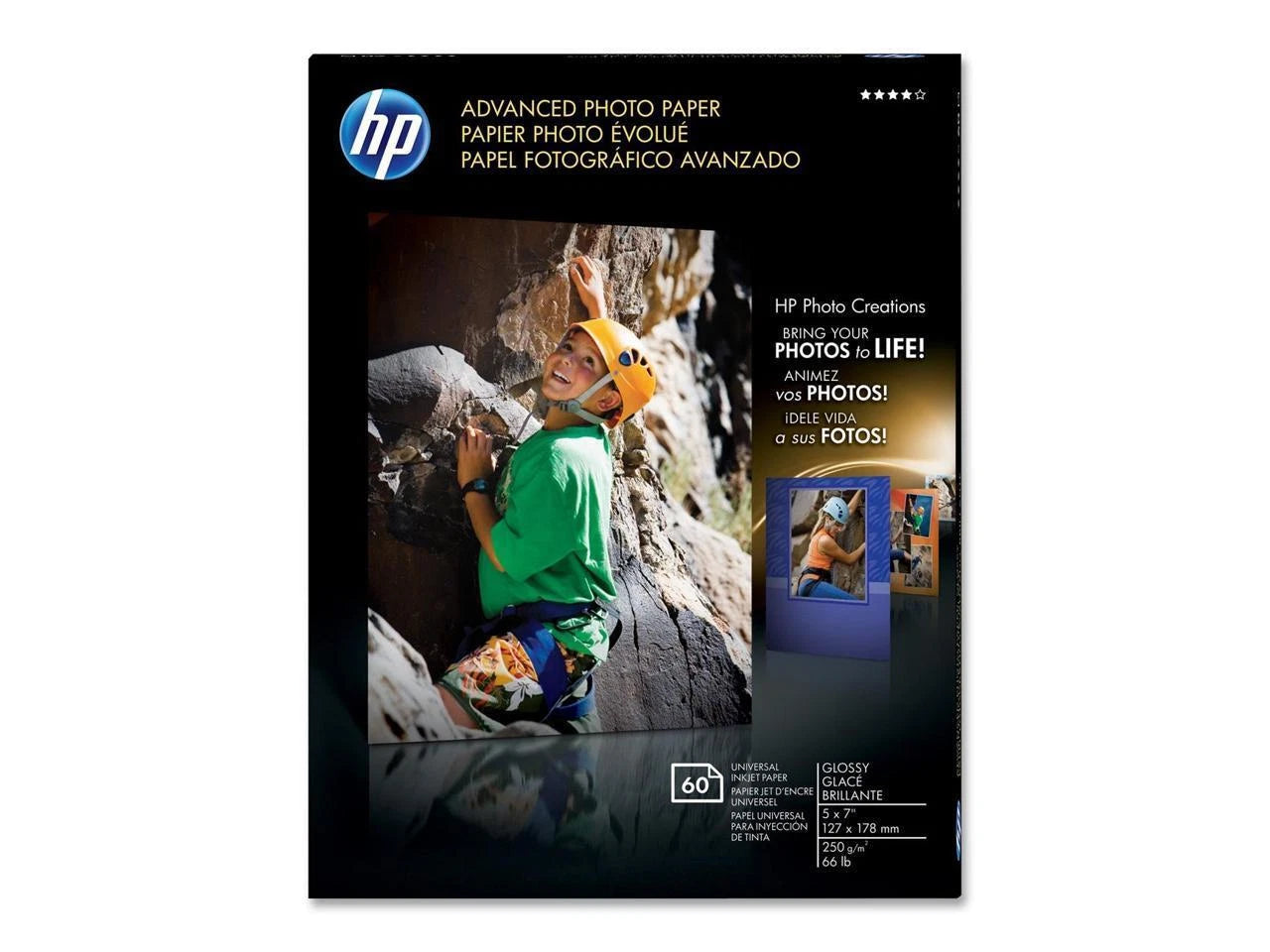 Q8690A - HP Photo Paper 56 lbs. Glossy 5 x 7 60 Sheets