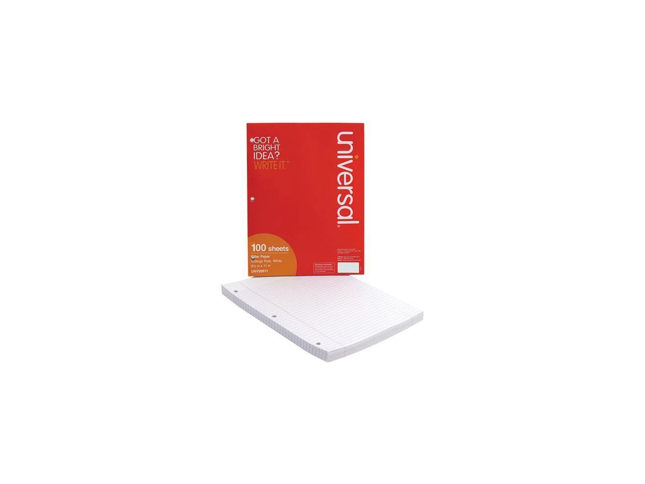 UNV20911 - Universal Filler Paper 3-Hole 8.5 x 11 Medium/College Rule