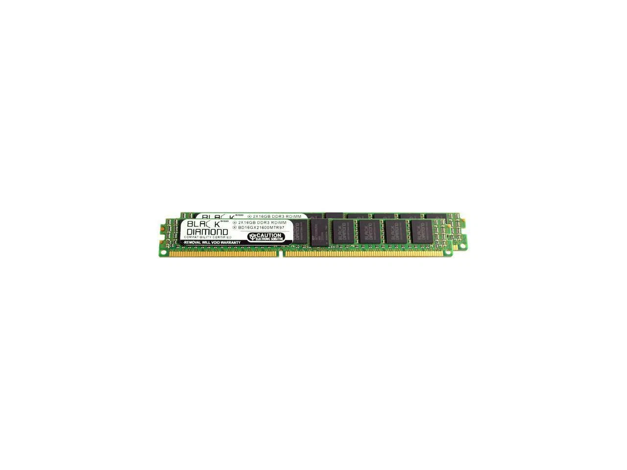 BD16GX21600MTR97 - Black Diamond Memory VLP 32GB 2 x 16GB 240-Pin DDR3 SDRAM ECC Registered DDR3