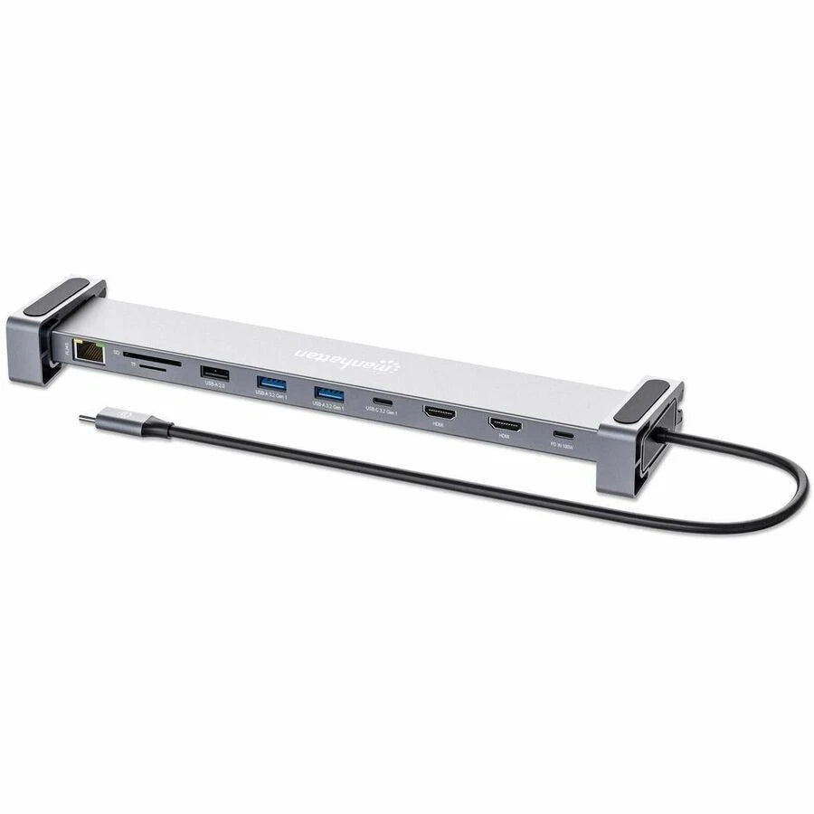 190398 - Manhattan USB-C PD 10-in-1 Dual-HDMI Monitor Docking Station