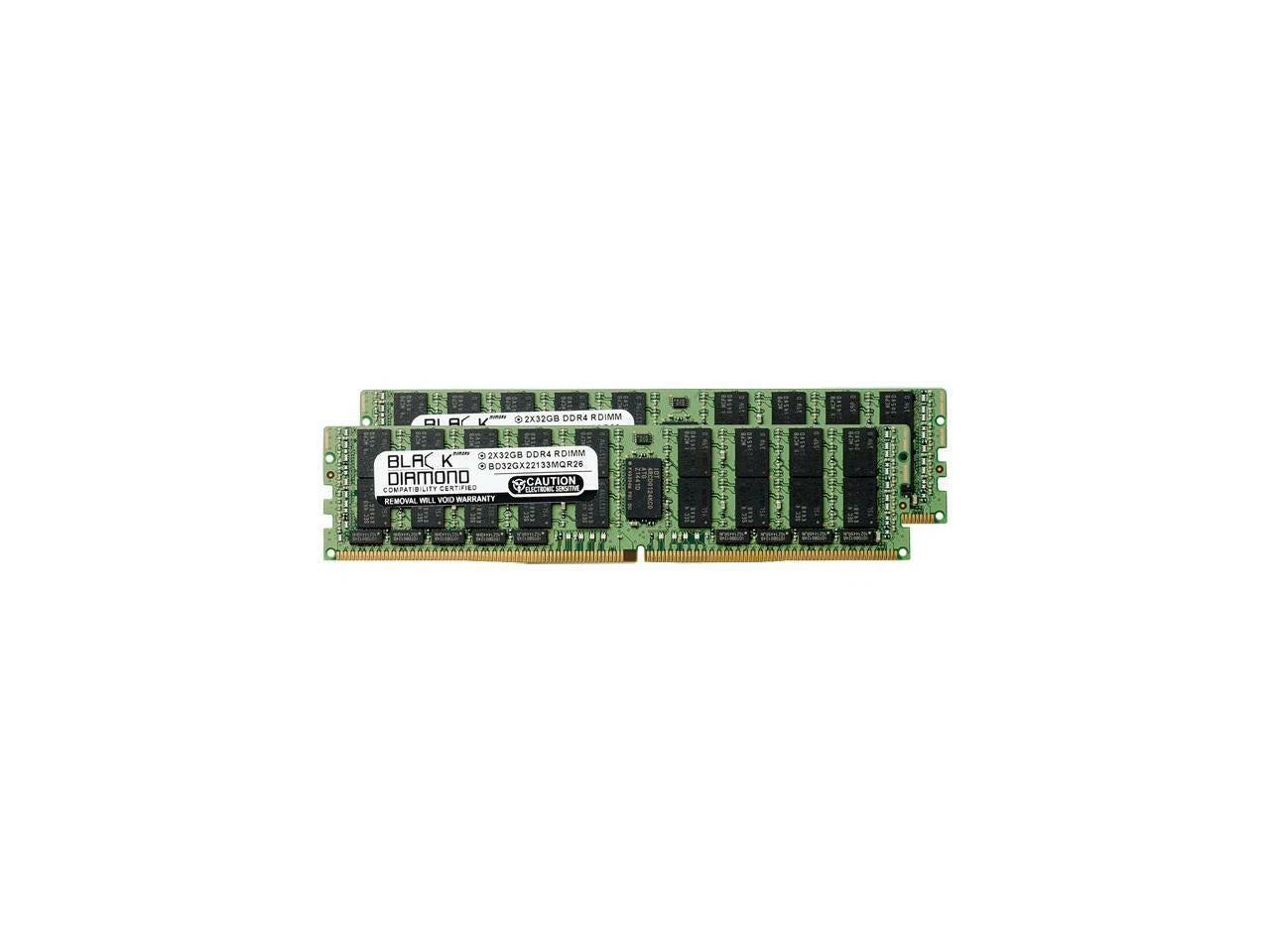 BD32GX22133MQR26 - Black Diamond Memory 64GB 2 x 32GB 288-Pin DDR4 SDRAM ECC Registered DDR4 2133