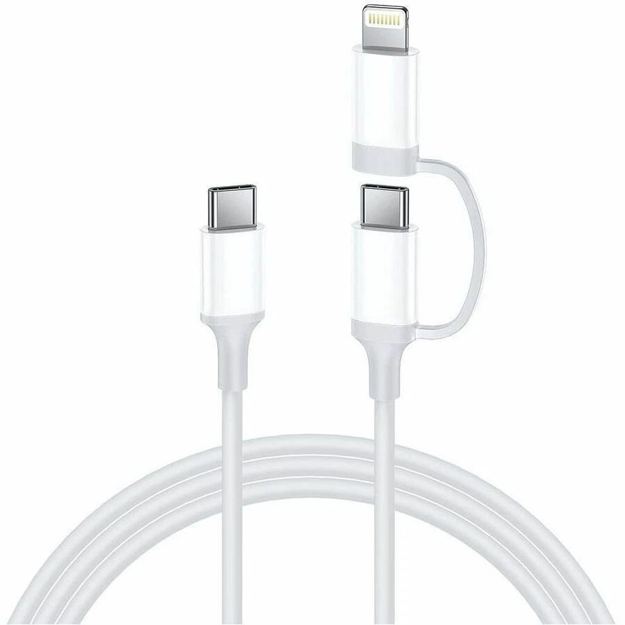 4X2N1USBCLIGHTNING3 - 4XEM 2 in 1 3ft USB-C to USB-C + Lightning Cable