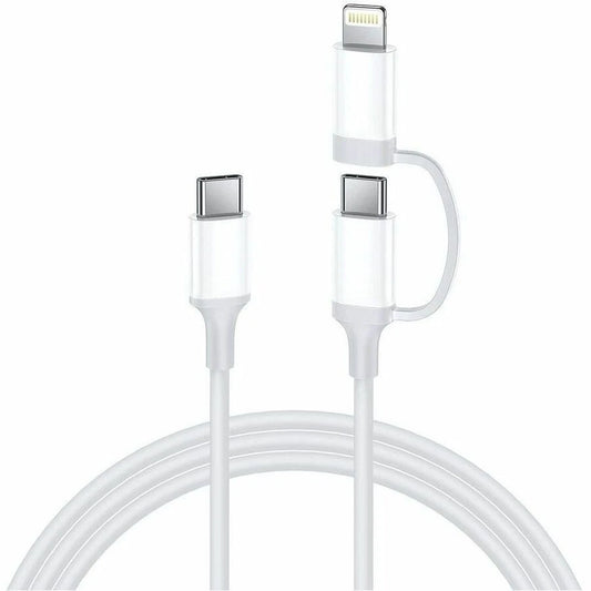 4X2N1USBCLIGHTNING3 - 4XEM 2 in 1 3ft USB-C to USB-C + Lightning Cable