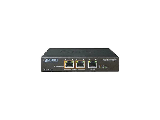 POE-E202 - Planet 1-port 802.3at PoE+ to 2-port 802.3af/at Gigabit PoE Extender