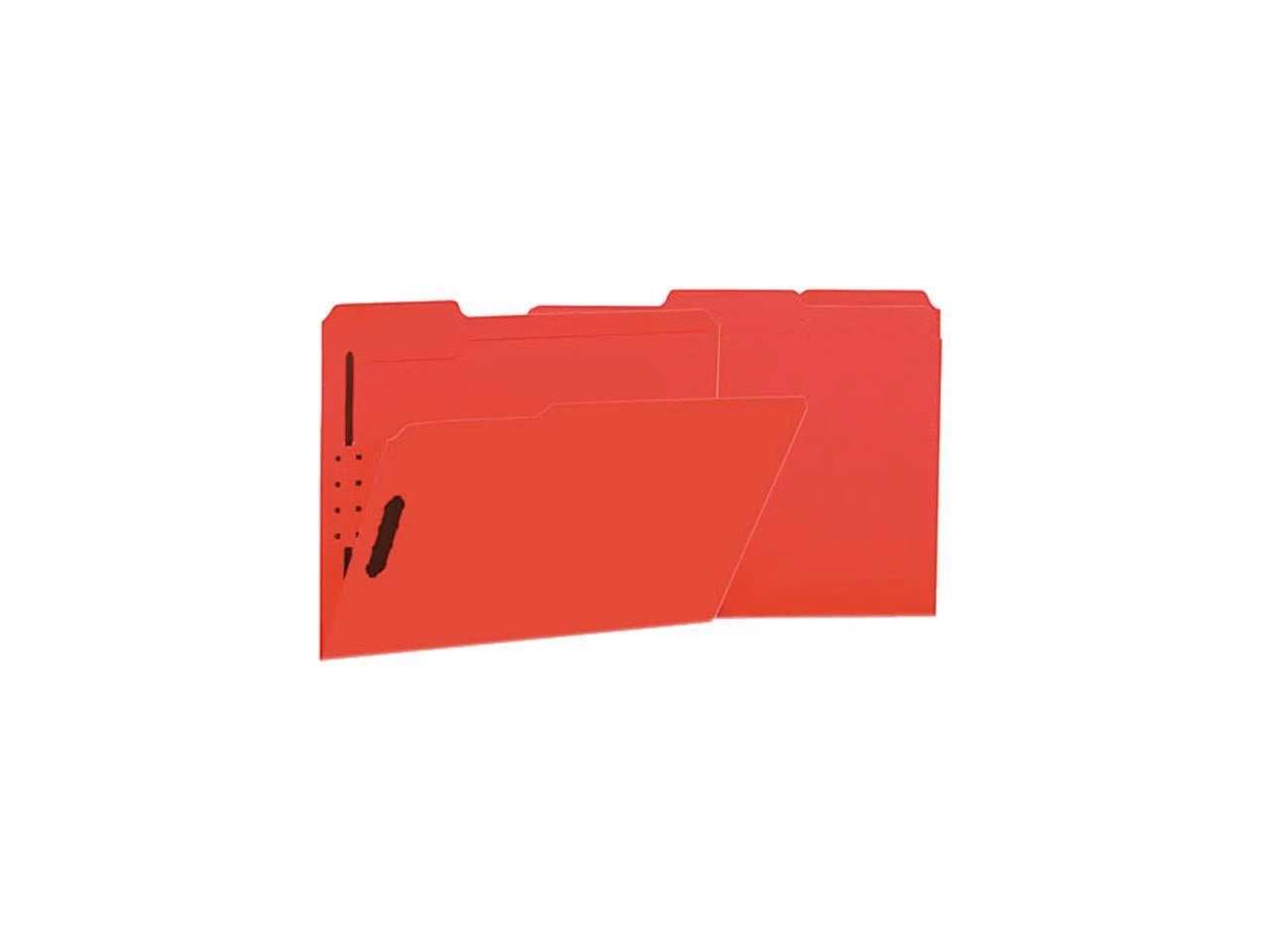 UNV13523 - Universal One Manila Folders 2 Fasteners 1/3 Tab Letter Red