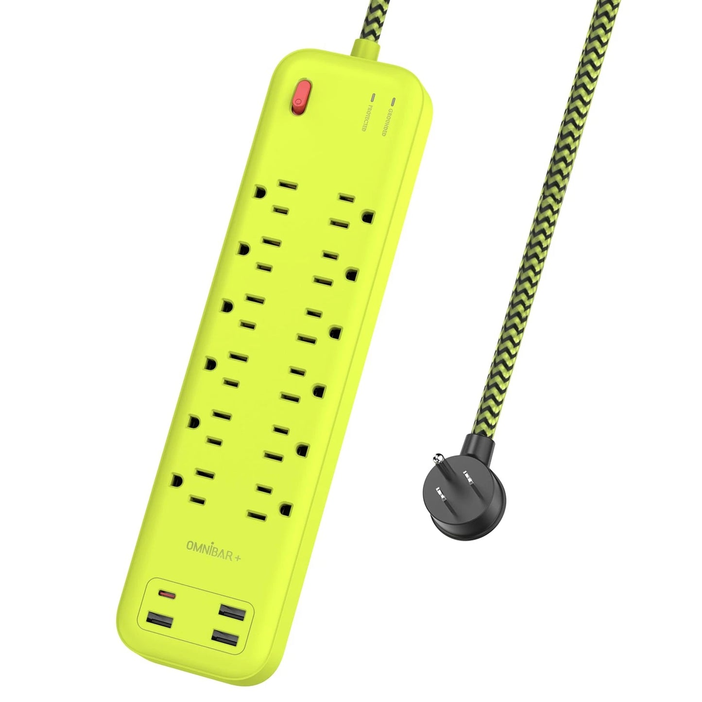 OMN-PSK-XPUSB-4 - Omnibar plus 6ft Power Strip Surge Protector 12 Outlets 4 USB