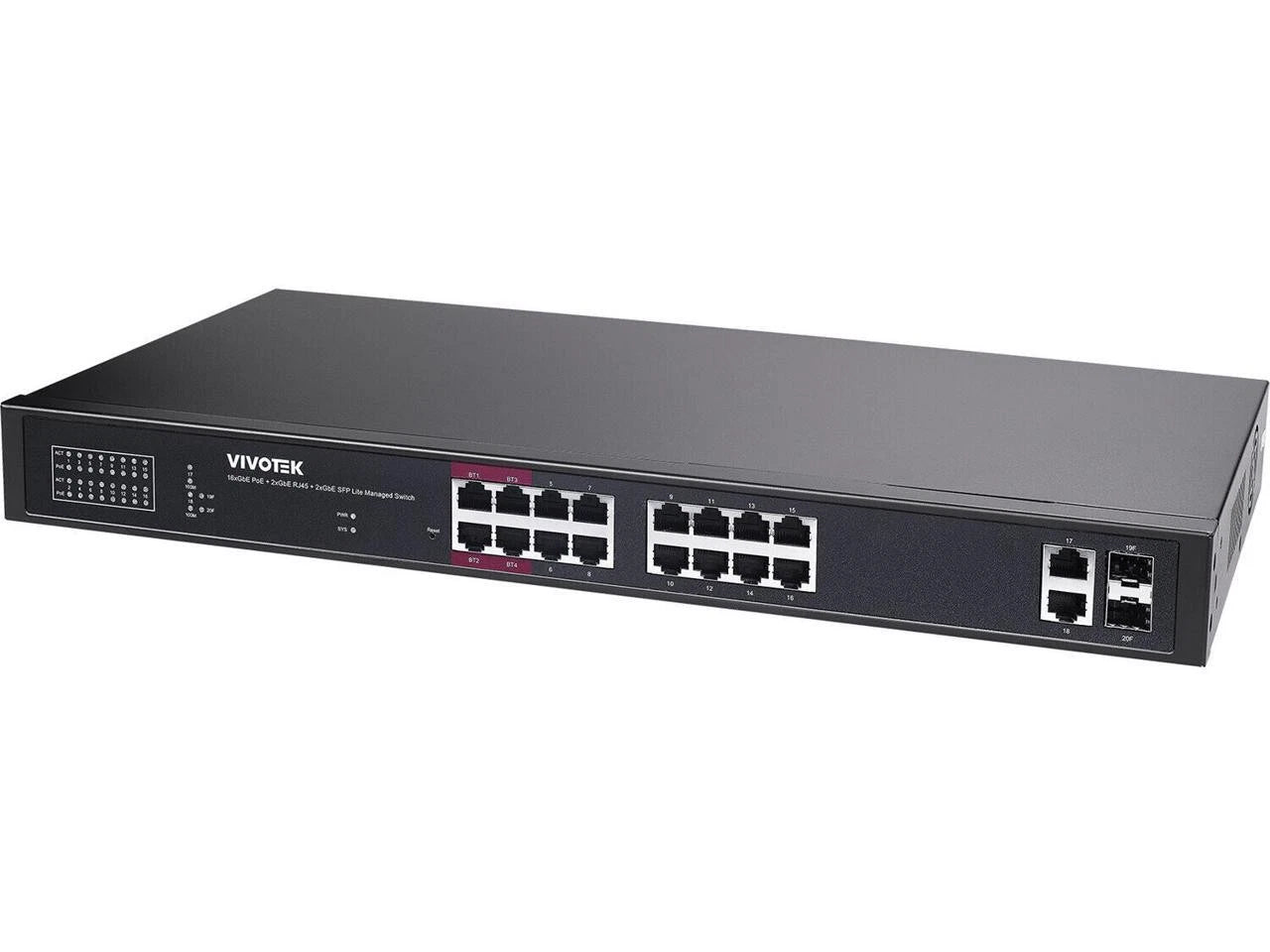 AW-GEL-205A-260 - Vivotek 16-Port Gigabit PoE++ Compliant Managed Network Switch