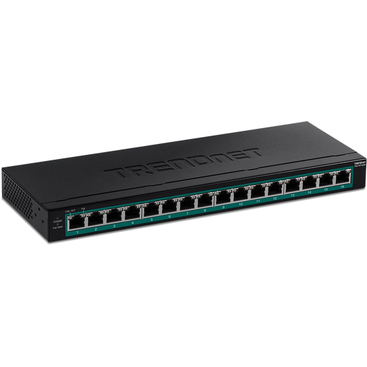 0064-0083 - TRENDnet 16-Port Gigabit Poe+ Switch 123w