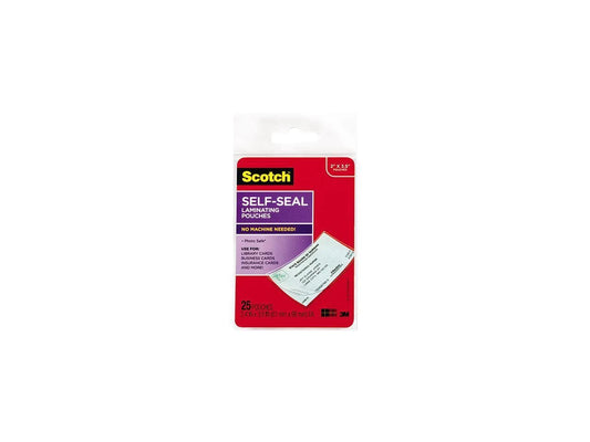 LS851G - Scotch Self-Sealing Laminating Pouches 9.5 mil 2 7/16 x 3 7/8 Business