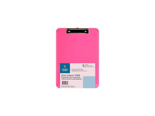 01868BD - Business Source Flat Clip Plastic Clipboard9" x 12"Low-profilePlastic
