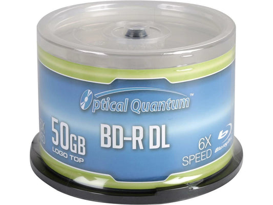 OQBDRDL06LT-50 - Optical Quantum 50GB 6X BD-R DL 50 s Blu-ray Double Layer Logo Top Disc Mod