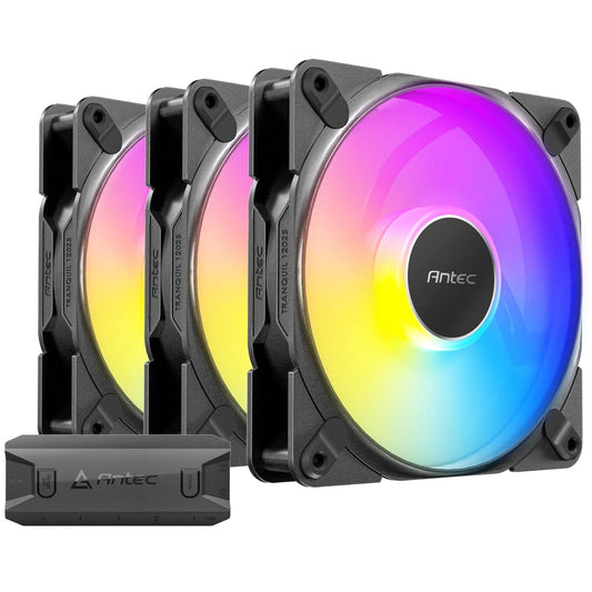 TQ12025ARGB-3PK - Antec Tranquil ARBG 120mm x 25mm Case Fans 3 ARBG PWM Fans 2000RPM