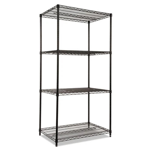 ALESW503624BL - Alera NSF Industrial 4-Shelf Wire Shelving Kit 36wx24dx72h Black