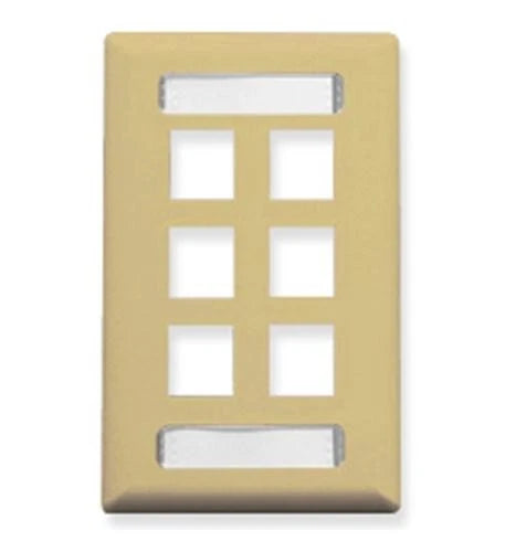 IC107S06IV - ICC 6-Port Single Gang Faceplate