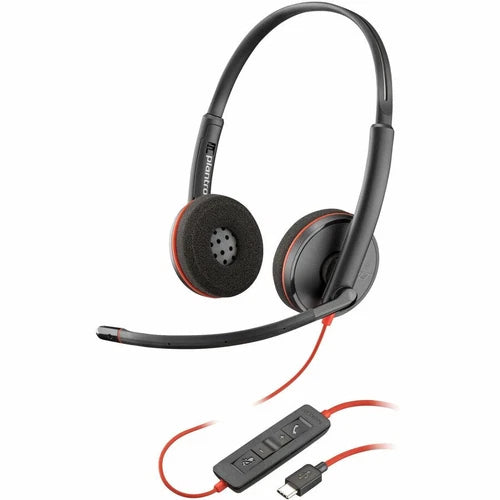 8M3U6A6ABA - Poly Blackwire C3220 Binaural Wired USB-C Headset +Carry Case TAA 8M3U6A6
