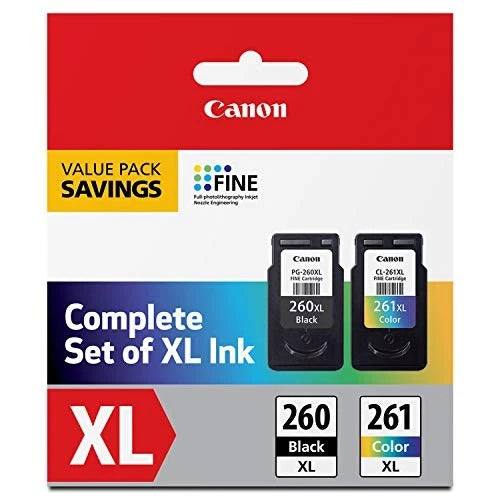 3706C005 - Canon PG-260 XL CL-261 XL Ink Cartridge Value Cyan
