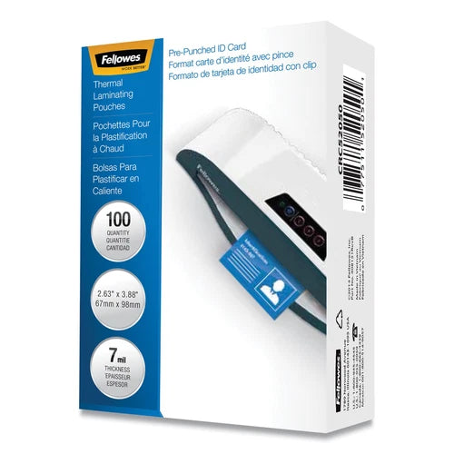 52050 - Fellowes Glossy Pouches ID Tag punched 7 mil