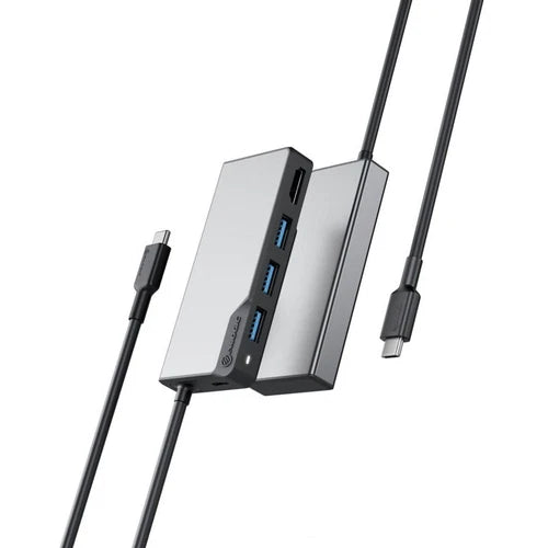 UCFUHDV2-SGR - Alogic USB-C Fusion CORE 5-in-1 HDMI & USB Hub- 1 x HDMI@4K@60Hz 3 x USB-A