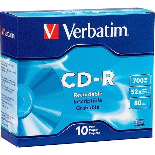 94935 - Verbatim CD-R 700MB 52X Branded Surface Slim Case