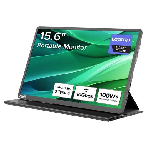 USBC-PDMON - Plugable USB C Portable Monitor 15.6" 100W Pass-Through Charging