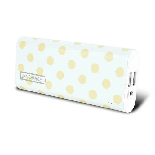 EL88KGLDDOT - InstaCHARGE instaCHARGE 8800mAh Dual USB Power Bank Portable Battery Charger Gold Polkadot
