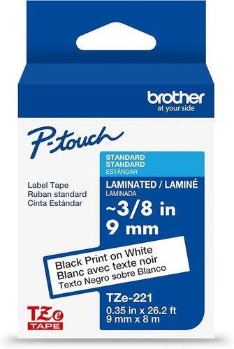 TZE221G - Brother Cartridge tape 3/8" bk/we