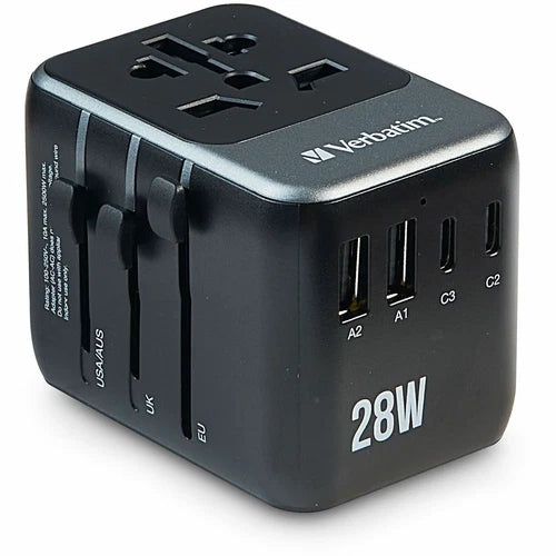 32122 - Verbatim UTA-07 Universal Travel Adapter 28W USB-C USB-A