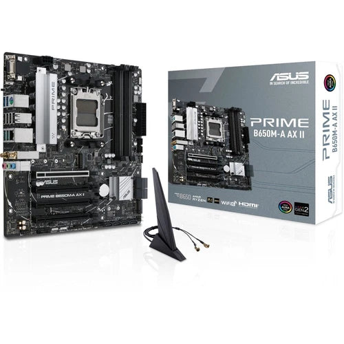 PRIMEB650MAAXII - Asus Prime PRIME B650M A AX II WiFi AMD AM5 DDR5 mATX Gaming Desktop Motherboard