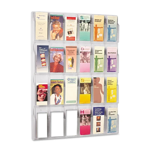 5601CL - Safco Reveal Clear Literature Displays 24 Compartments 30w x 2d x 41h