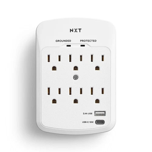 NX61427 - NXT Technologies 6-Outlet Plus USB Outlet Surge Protector 900 Joules