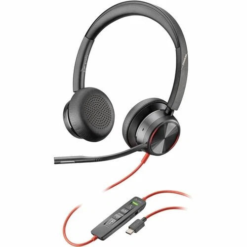 8X223AA - HP Poly Wire 8225 Stereo USB-C Headset +USB-C/A Adapter