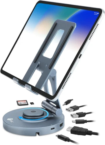 CE-MTDK31-S2 - SIIG USB-C Multitask Hub Stand Holder fits under 13" Tablets/Phones 4K60Hz