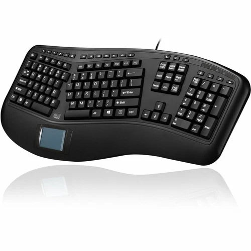 AKB450UB - Adesso Tru-Form 450 Ergonomic 104-Key Membrane Wired Touchpad Keyboard