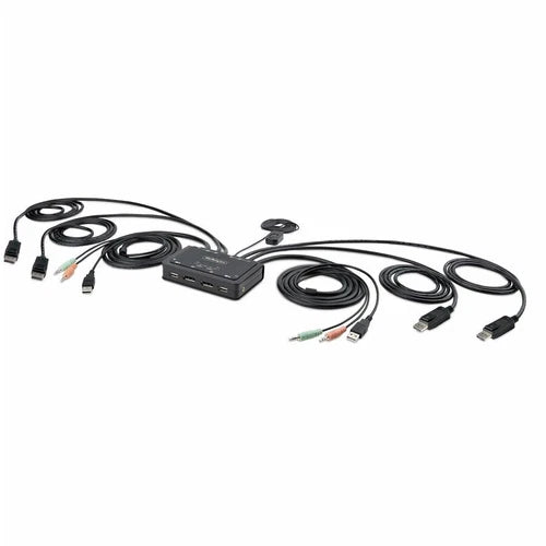 C2DD46UA2CBLKVM - StarTech 2-Port Dual-Monitor DisplayPort Cable KVM Switch