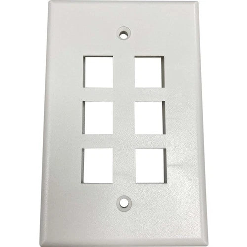 N042AB-006-IVM - Eaton Safe-IT 6-Port Single-Gang Keystone Wall Plate