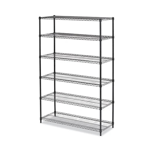 ALESW664818BA - Alera NSF 6-Shelf Wire Shelving Kit 48wx18dx72h Anthracite