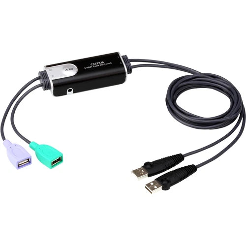 CS62KM - ATEN 2-Port USB Boundless Cable KM Switch