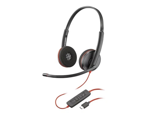 8S0M0A6-ABA - HP Poly Blackwire 3220 Black Headset +USB-C/A Adapter TAA