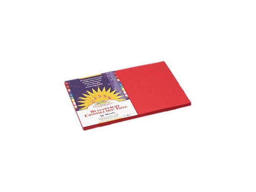 P6107 - SunWorks Construction Paper 58 lbs. 12 x 18 Red