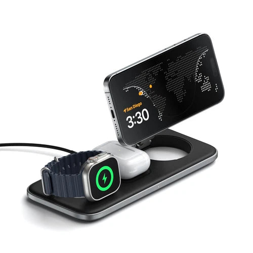 STQTPMEA - Satechi Qi2 Trio Wireless Charging Pad 3 in 1 Wireless Charging Station