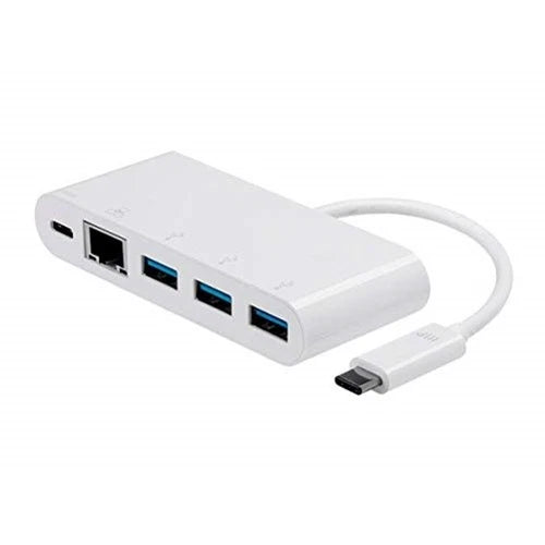 15250 - Monoprice USB-C to 3x USB-A 3.0 Gigabit Ethernet USB-C F Adapter