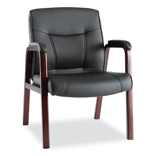 ALEMA43ALS10M - Alera Madaris Series Leather Chair Wood Trim Legs 24.88"x26"x35"