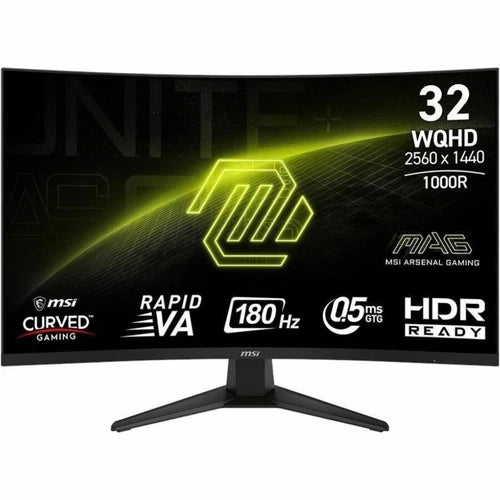 325CQF - MSI MAG 31.5" VA QHD Display 180Hz FreeSync Curved Gaming Monitor